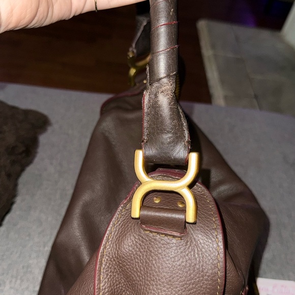 Large Chloé Marcie Top Handle Hobo Style Leather Bag - Picture 7 of 15